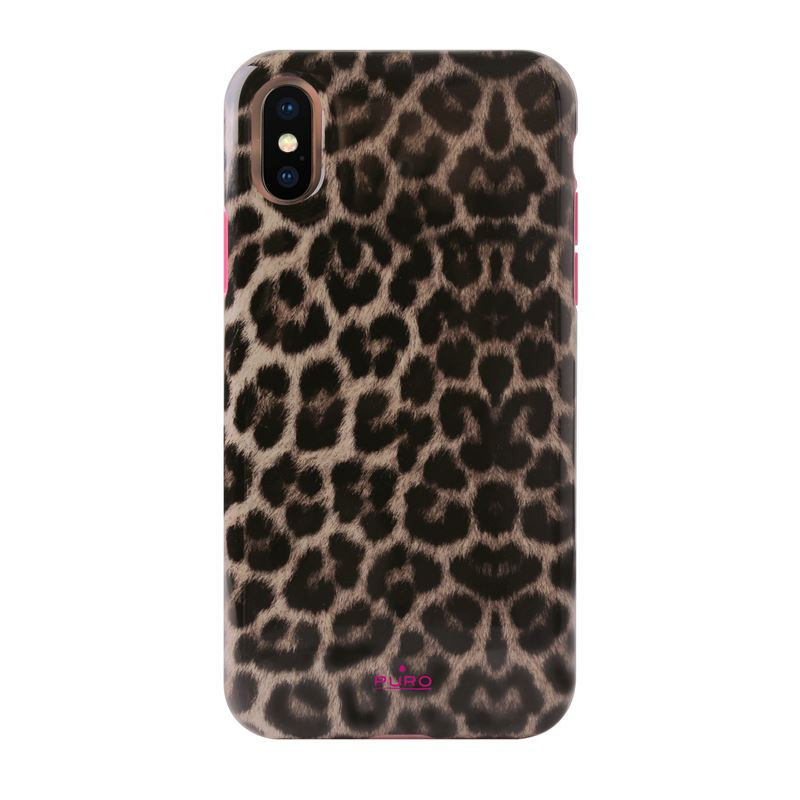 Etui Do iPhone XS Max Puro Glam Leopard Cover Brązowy