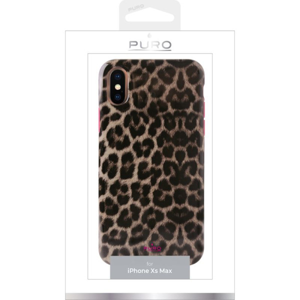 Etui Do iPhone XS Max Puro Glam Leopard Cover Brązowy