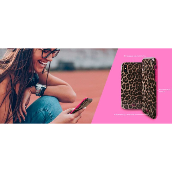 Etui Do iPhone XS Max Puro Glam Leopard Cover Brązowy