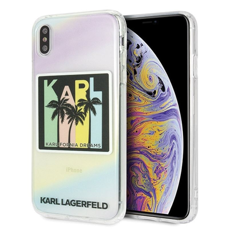 Etui Do iPhone XS Max Karl Lagerfeld Kalifornia Dreams Palms Wielokolorowy