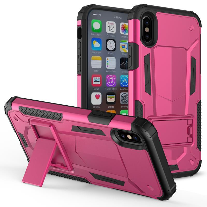 Etui Pancerne Do iPhone X Z Podstawką Zizo Hybrid Transformer Cover Różowy