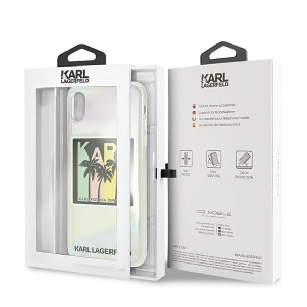 Etui Do iPhone XS Max Karl Lagerfeld Kalifornia Dreams Palms Wielokolorowy