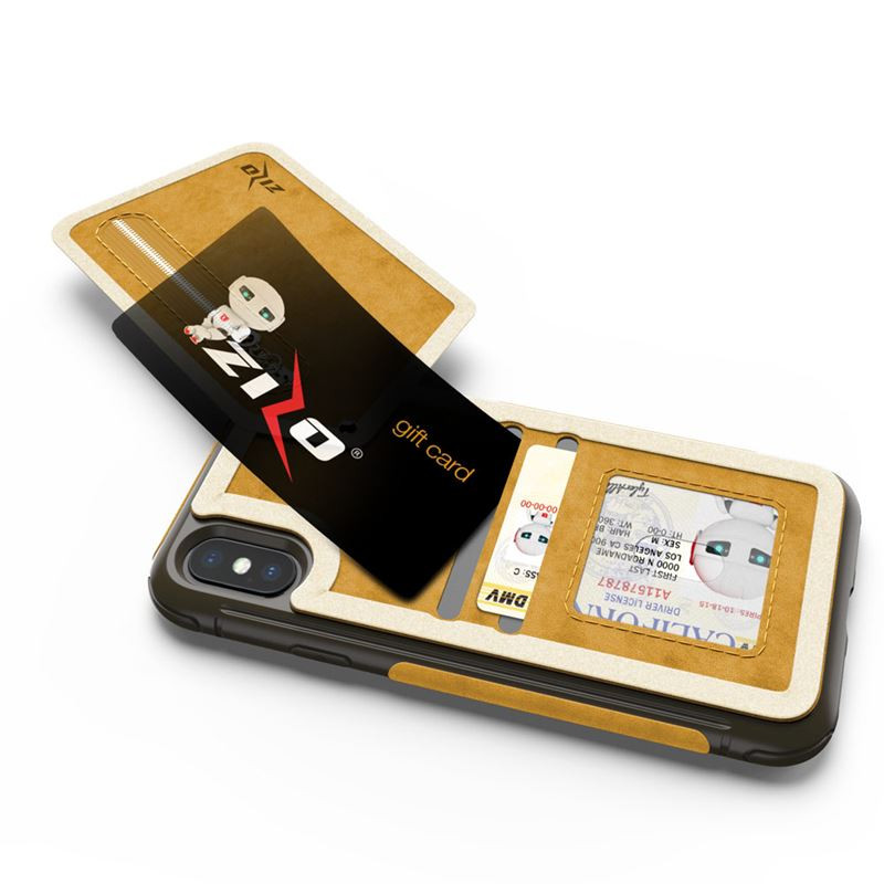 Etui Skórzane Do iPhone X Z Kieszeniami Na...