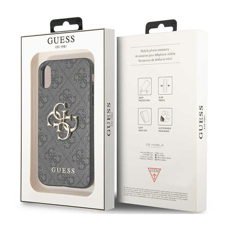Etui Do iPhone X Guess 4G Big Metal Logo Szary