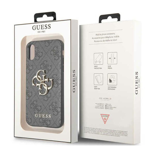 Etui Do iPhone X Guess 4G Big Metal Logo Szary