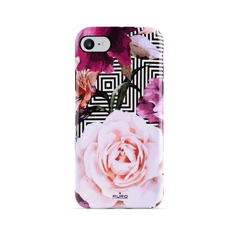 Etui Do iPhone SE ( 2022 / 2020 ) / 8 / 7 / 6S Puro Glam Geo Flowers Różowy