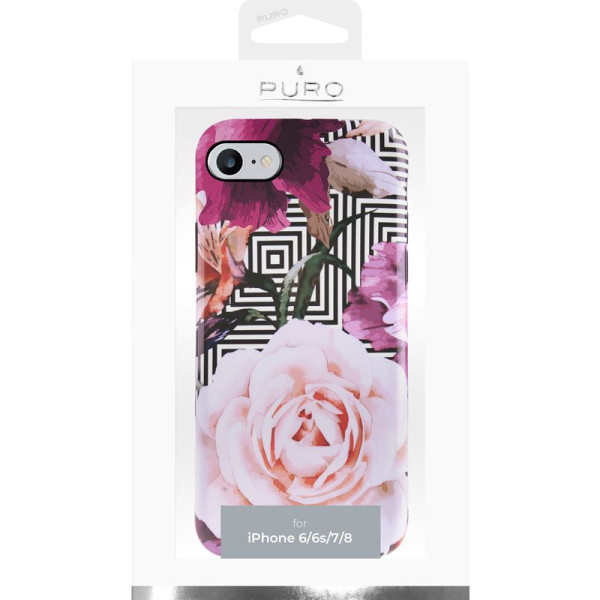 Etui Do iPhone SE ( 2022 / 2020 ) / 8 / 7 / 6S Puro Glam Geo Flowers Różowy