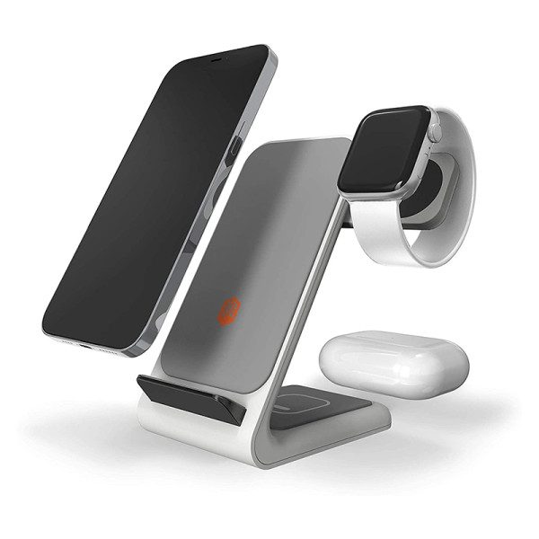 Ładowarka Bezprzewodowa 3w1 Do iPhone. AirPods I Apple Watch STM Chargetree Swing Biały