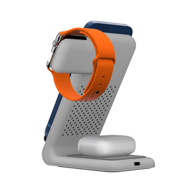 Ładowarka Bezprzewodowa 3w1 Do iPhone. AirPods I Apple Watch STM Chargetree Swing Biały
