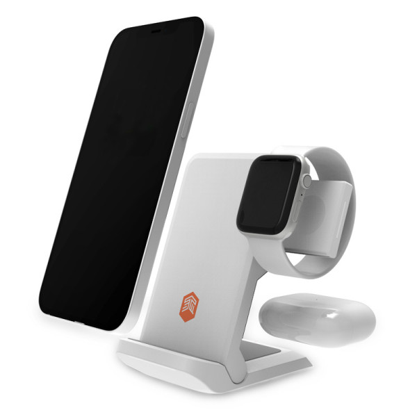 Ładowarka Bezprzewodowa Mobilna 3w1 Do iPhone STM Chargetree Go Biały