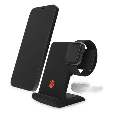 Ładowarka Bezprzewodowa Mobilna 3w1 Do iPhone STM Chargetree Go Czarny