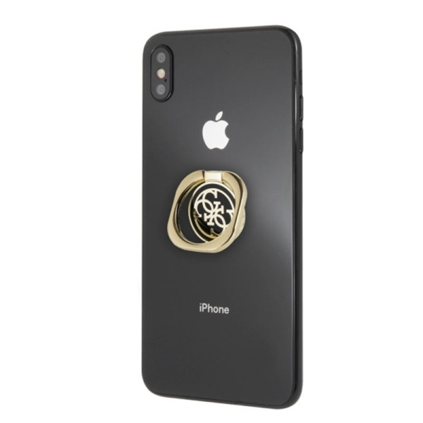 Uchwyt Magnetyczny Na Palec Do Telefonu Z Funkcją Standu Guess Metal Ring Stand 4G Złoty