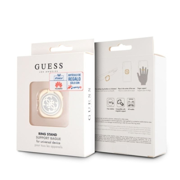 Uchwyt Magnetyczny Na Palec Do Telefonu Z Funkcją Standu Guess Metal Ring Stand 4G Złoty