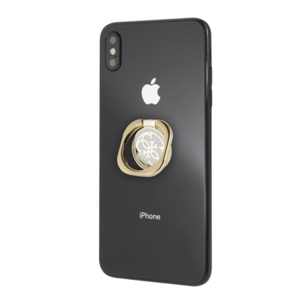 Uchwyt Magnetyczny Na Palec Do Telefonu Z Funkcją Standu Guess Metal Ring Stand 4G Złoty
