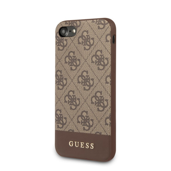Etui Do iPhone SE 2020 / 8 / 7 Guess 4G Bottom Stripe Collection Brązowy