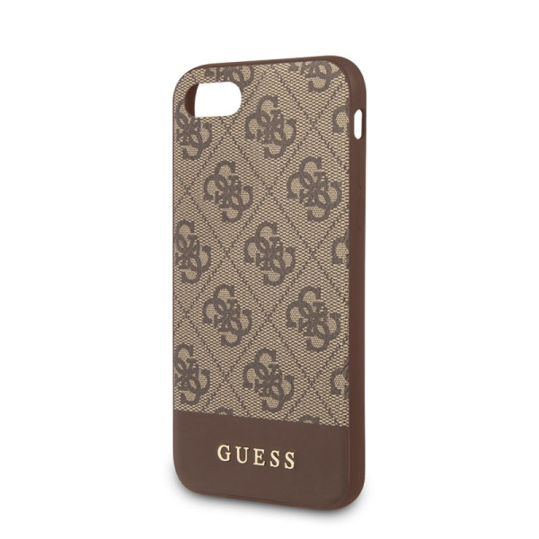 Etui Do iPhone SE 2020 / 8 / 7 Guess 4G Bottom Stripe Collection Brązowy
