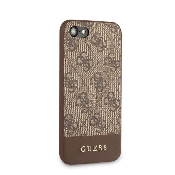 Etui Do iPhone SE 2020 / 8 / 7 Guess 4G Bottom Stripe Collection Brązowy