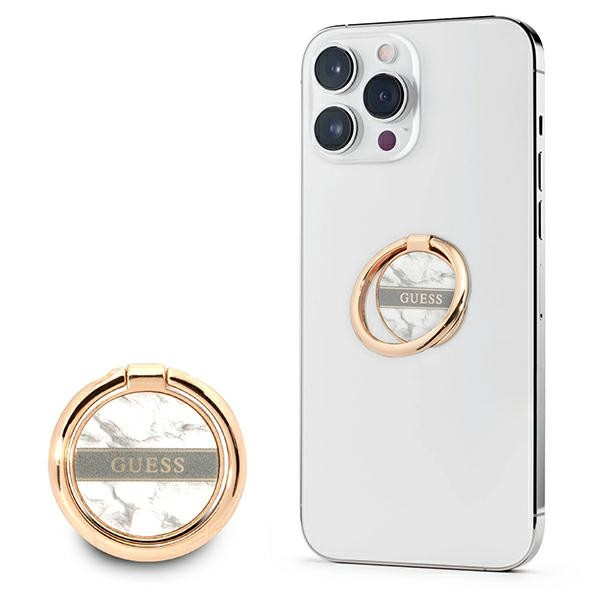 Uchwyt Magnetyczny Na Palec Do Telefonu Guess Ring Stand Marble Biały