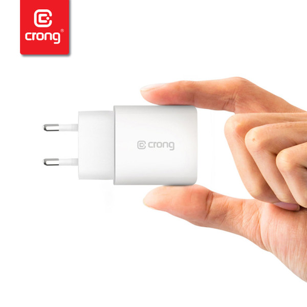 Ładowarka Sieciowa USB-C Power Delivery 20 W Crong USB-C Travel Charger Biały