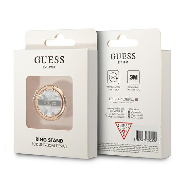 Uchwyt Magnetyczny Na Palec Do Telefonu Guess Ring Stand Marble Biały