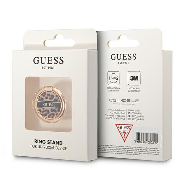 Uchwyt Magnetyczny Na Palec Do Telefonu Guess Ring Stand Leopard Brązowy