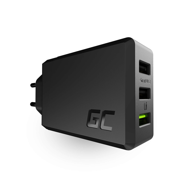 Ładowarka Sieciowa 3x USB 30 W Ultra Charge. Smart Charge Green Cell Chargesource 3 Czarny