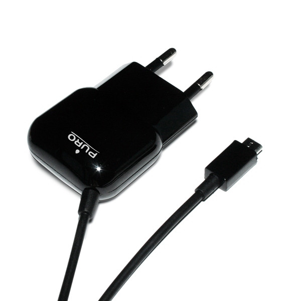 Ładowarka Sieciowa Przenośna Z Kablem Micro USB Puro Mini Travel Charger Czarny