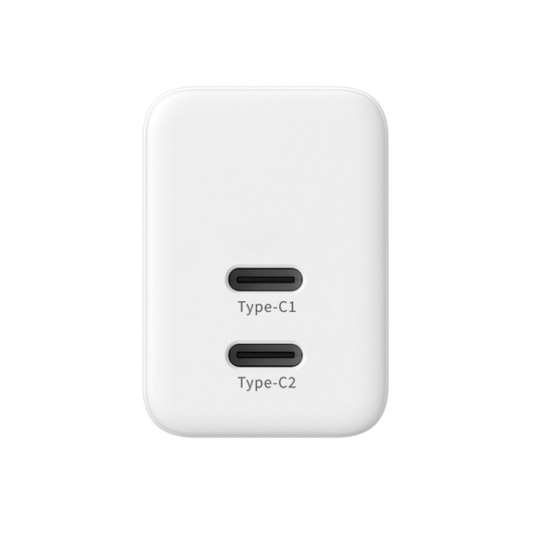 Ładowarka Sieciowa 2x USB-C 35 W Pd 3.0 Z Pps Crong Ultra Compact Gan Biały