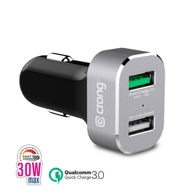 Ładowarka Samochodowa USB Quickcharge 3.0 + USB 2.4A...