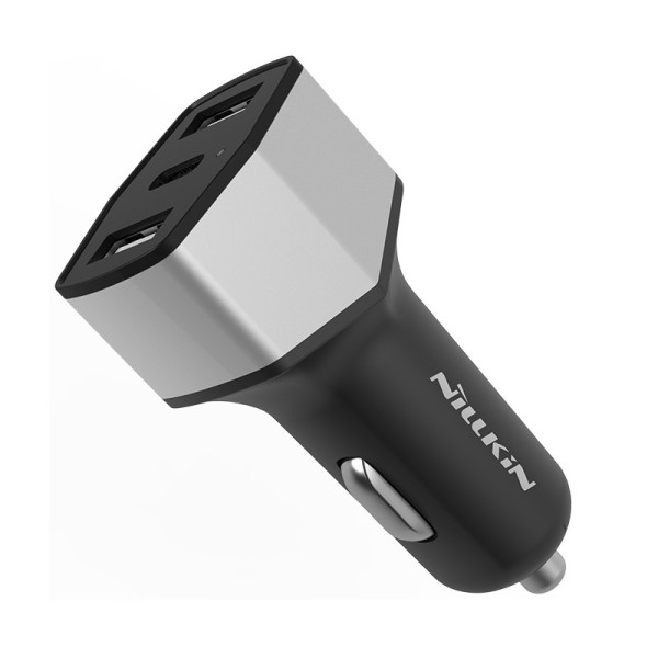 Ładowarka Samochodowa 2x USB + USB-C / 32 W Nillkin Celerity Car Charger Srebrny