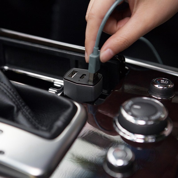 Ładowarka Samochodowa 2x USB + USB-C / 32 W Nillkin Celerity Car Charger Srebrny