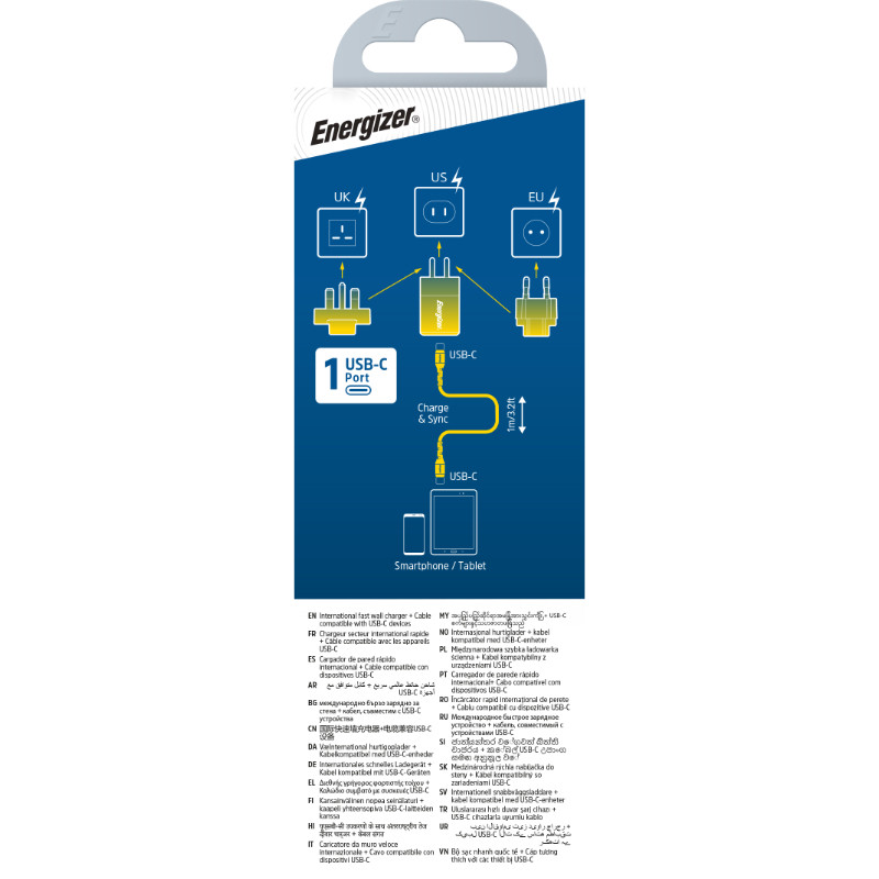 Ładowarka Sieciowa Multiplug EU / UK / US Gan...