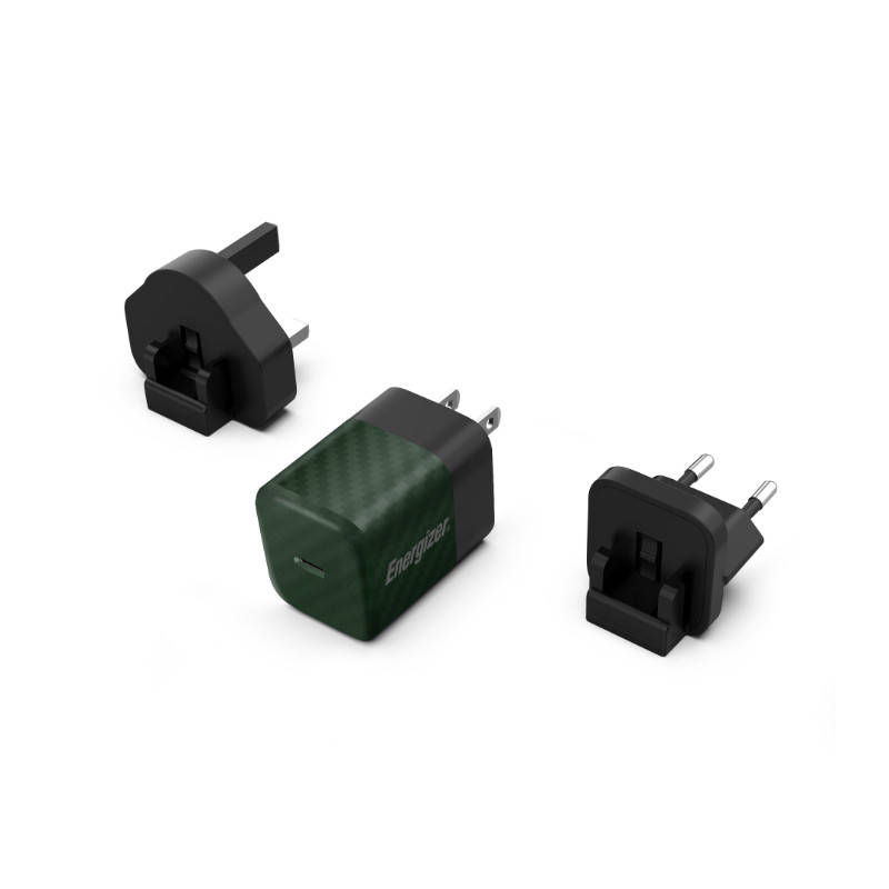 Ładowarka Sieciowa Multiplug EU / UK / US Gan USB-C 20 W Pd Energizer Ultimate Zielony