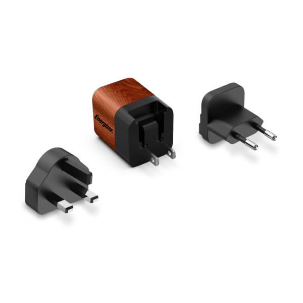 Ładowarka Sieciowa Multiplug EU / UK / US Gan USB-C 20 W Pd Energizer Ultimate Brązowy