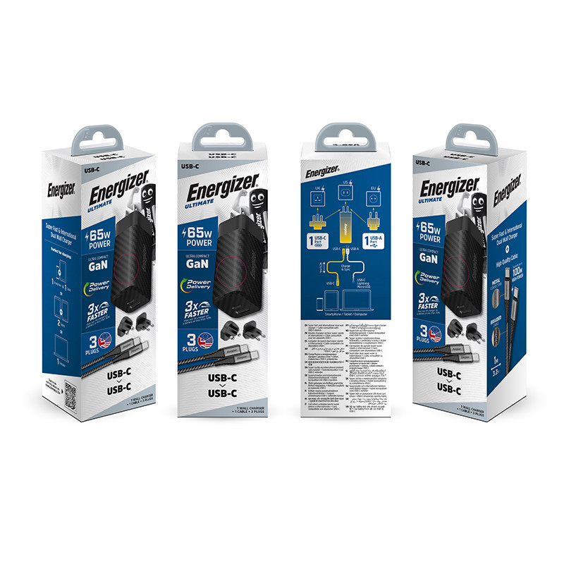 Ładowarka Sieciowa Multiplug EU / UK / US Gan...