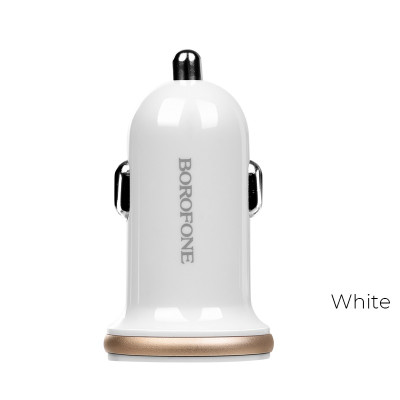 Ładowarka Samochodowa 2x USB Borofone Biały