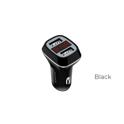 Ładowarka Samochodowa 2x USB Z Wyświetlaczem Lcd Borofone...