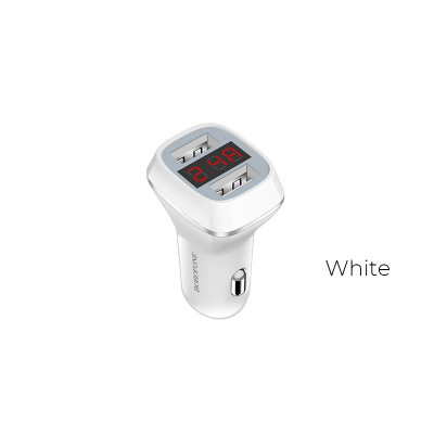 Ładowarka Samochodowa 2x USB Z Wyświetlaczem Lcd Borofone...
