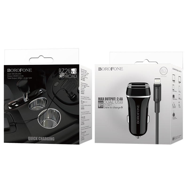 Ładowarka Samochodowa 2x USB Kabel Lightning W...