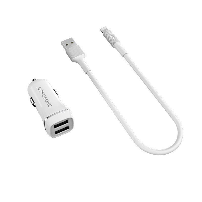 Ładowarka Samochodowa 2x USB Kabel Lightning W...