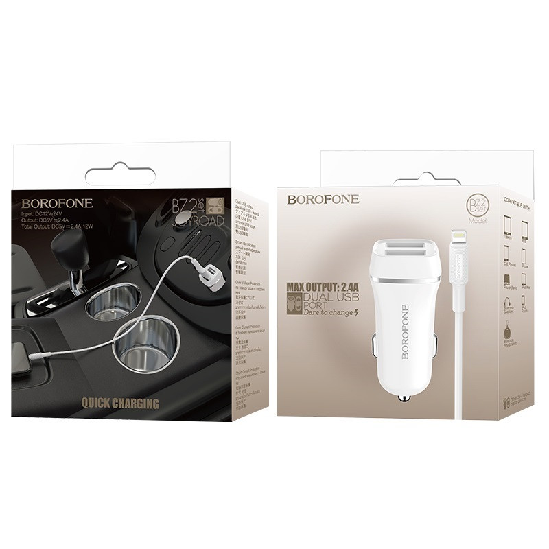 Ładowarka Samochodowa 2x USB Kabel Lightning W...