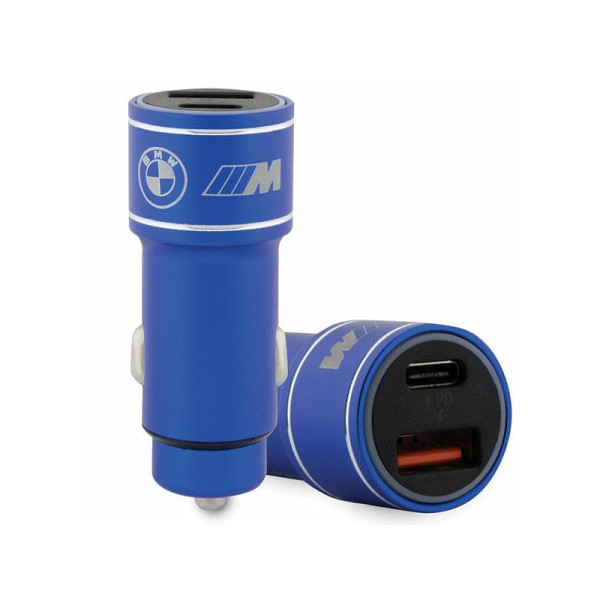 Ładowarka Samochodowa Fast Charge USB-C & USB-A Pd 18 W + QC 3.0 18 W BMW M Edition Niebieski