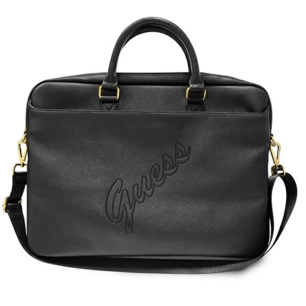 Torba Na Notebooka 15 " Guess Saffiano Script Computer Bag Czarny