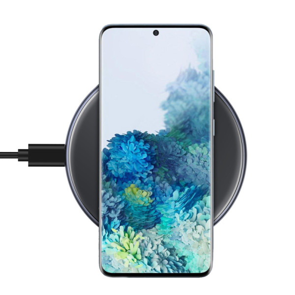 Ładowarka Bezprzewodowa Aluminiowa QI 15 W USB-C Z Powłoką Ze Szkła Hartowanego Crong Powerspot Fast Wireless Charger Czarny