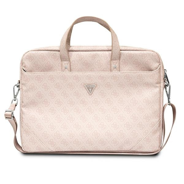 Torba Na Notebooka 16 " Guess Saffiano 4G Triangle Logo Computer Bag Różowy