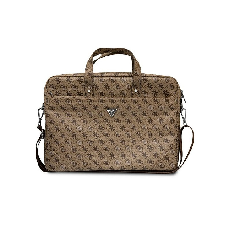 Torba Na Notebooka 16 " Guess Saffiano 4G Triangle Logo Computer Bag Brązowy