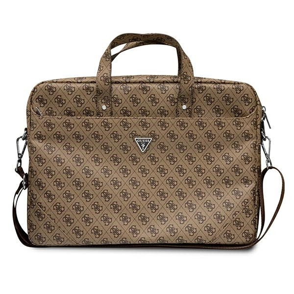 Torba Na Notebooka 16 " Guess Saffiano 4G Triangle Logo Computer Bag Brązowy