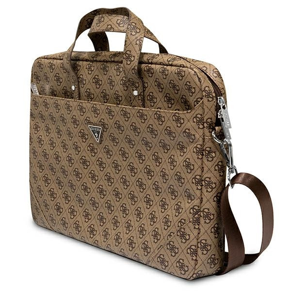 Torba Na Notebooka 16 " Guess Saffiano 4G Triangle Logo Computer Bag Brązowy