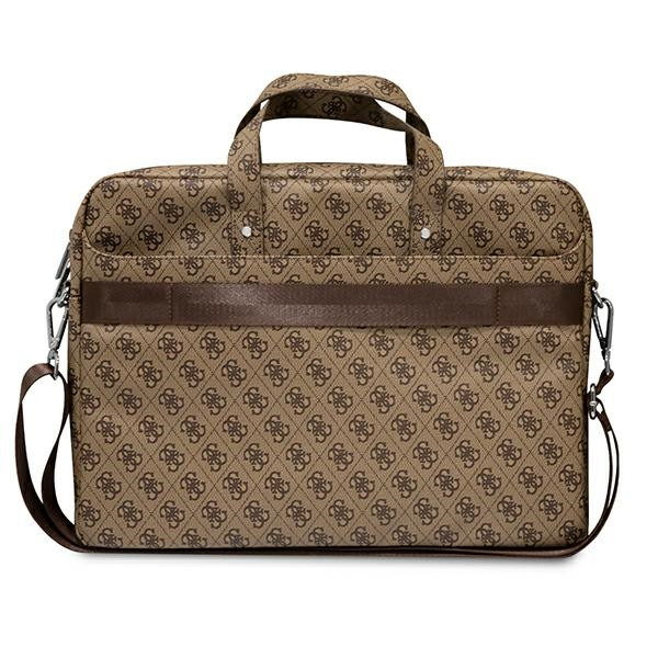 Torba Na Notebooka 16 " Guess Saffiano 4G Triangle Logo Computer Bag Brązowy