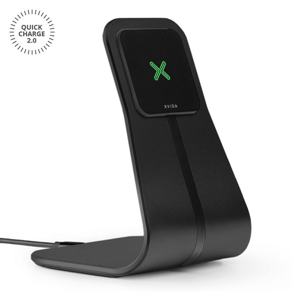 Ładowarka Bezprzewodowa Z Uchwytem Magnetycznym Aluminium ( QC 2.0 ) Xvida Fast Charging Desk Stand Czarny